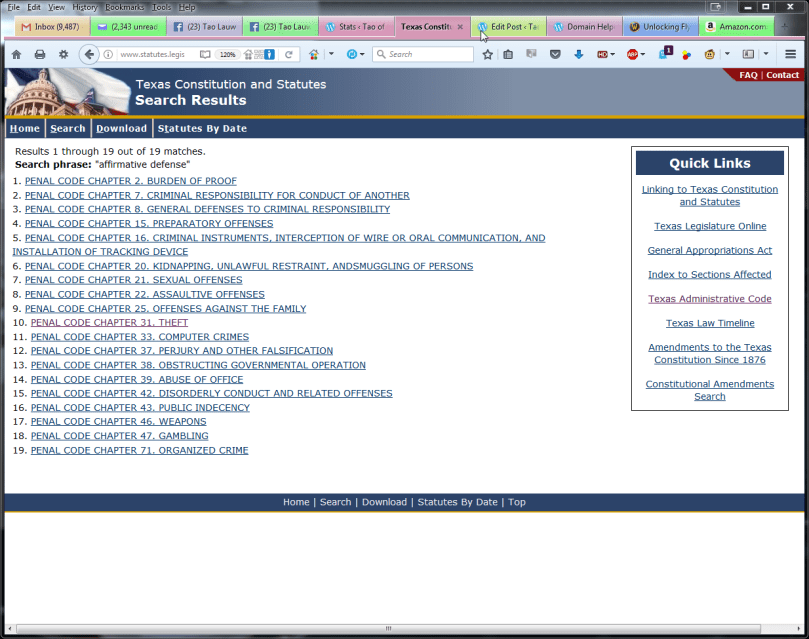 Search Results - Penal Code 'affirmative defense'